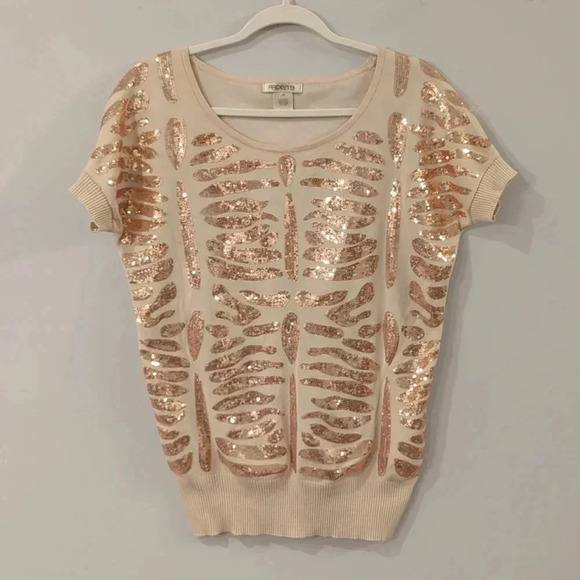 Arden‎ B. Sequin Short Sleeve Sweater size XS - Picture 1 of 8